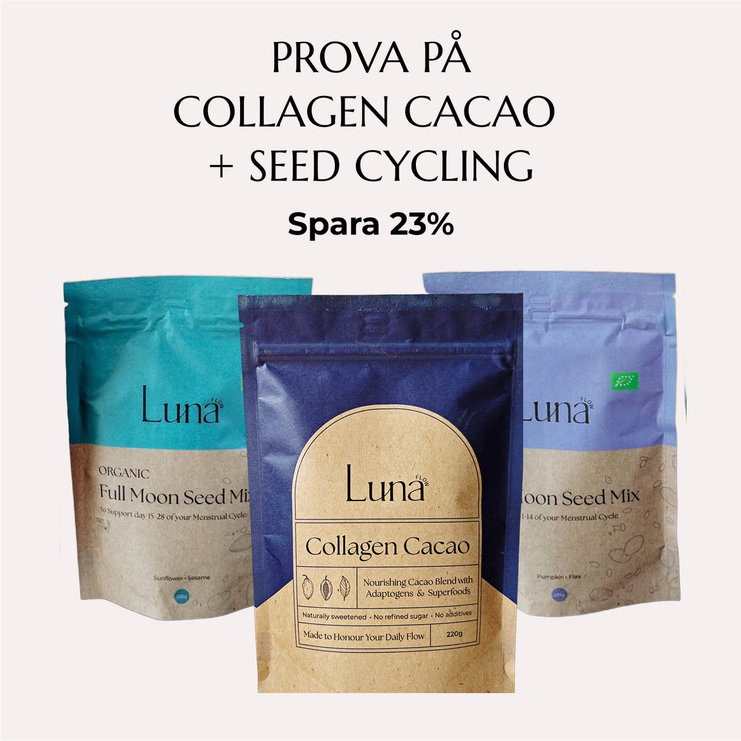Prova på Collagen Cacao + Seed Cycling